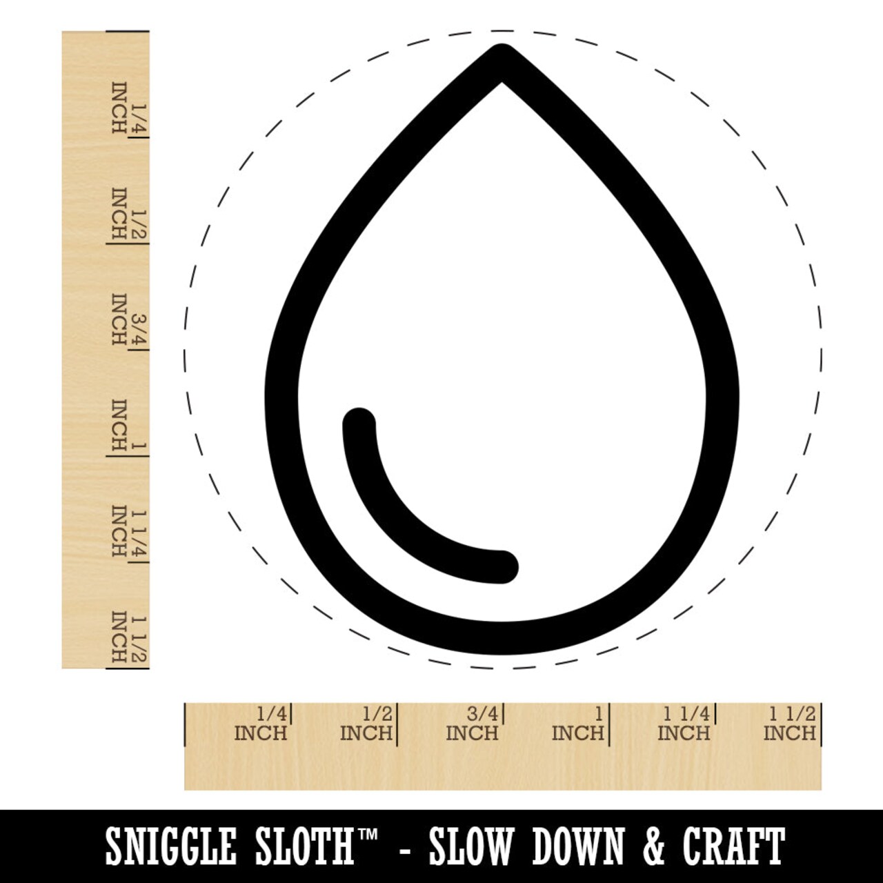Water Drop Icon Outline Self-Inking Rubber Stamp for Stamping Crafting Planners